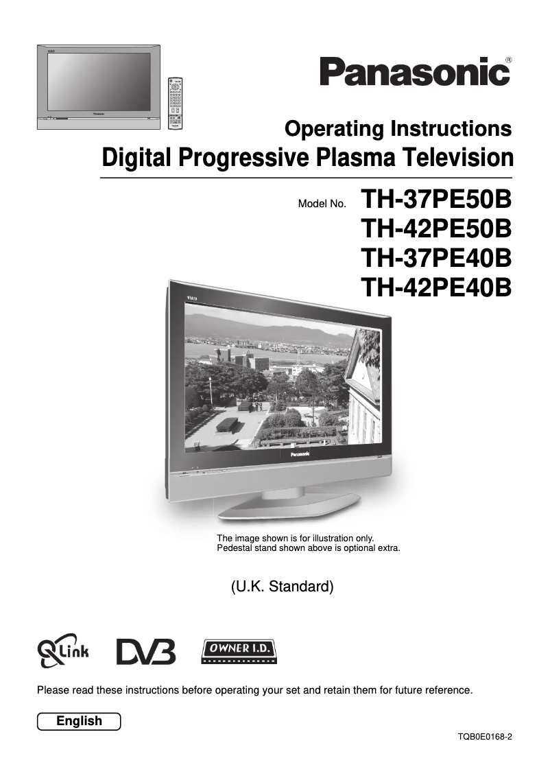 Page 1 of the manual User Manual Panasonic Viera TH-37PE40B