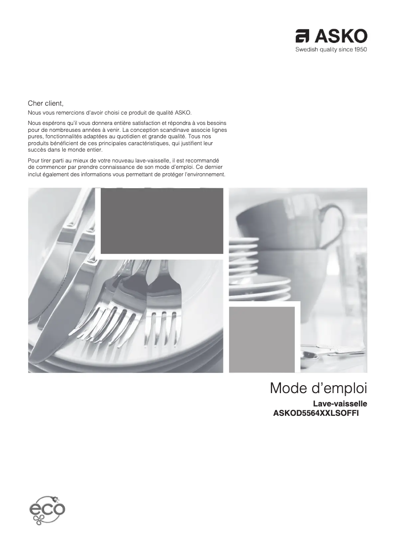 Página 1 del manual Manual de usuario Asko D5564 XXL SOF FI