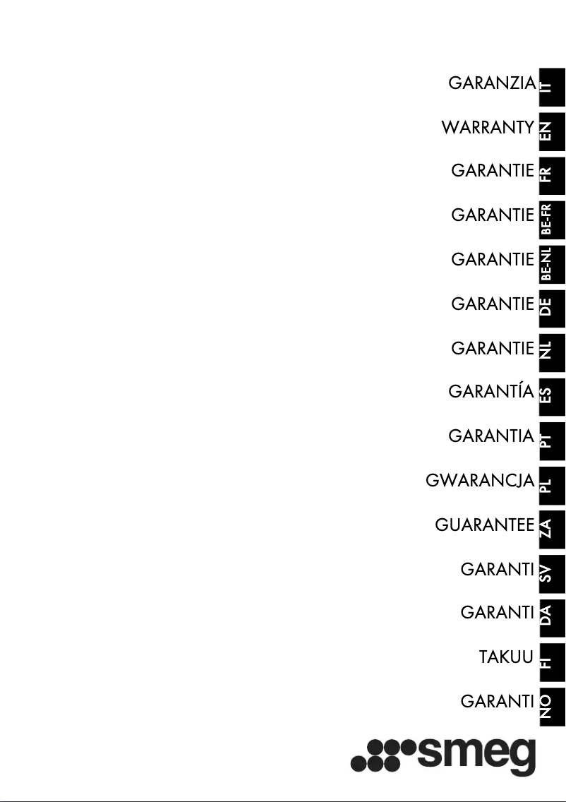 Page n°1 - Informations de garantie Smeg BLF03