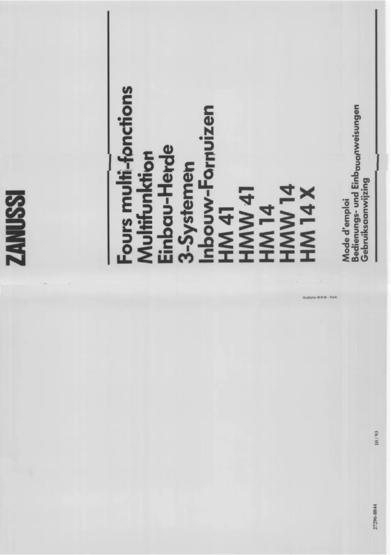 Page n°1 - Manuel utilisateur Zanussi HMW14