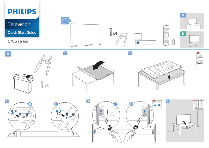 Page 1 de la notice Guide de démarrage rapide Philips 43PFT5706