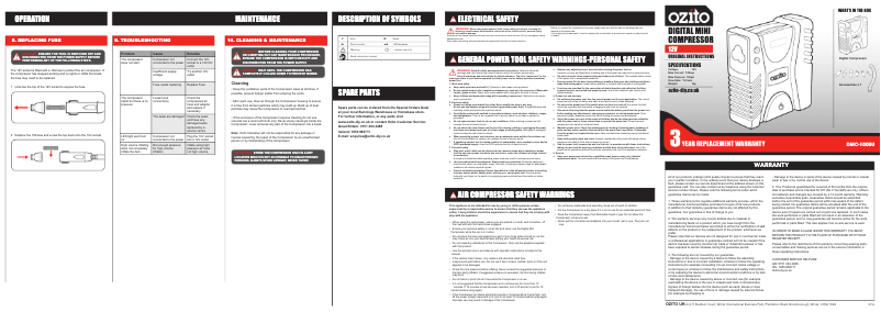 Image de la première page du manuel de l'appareil DMC-1000U