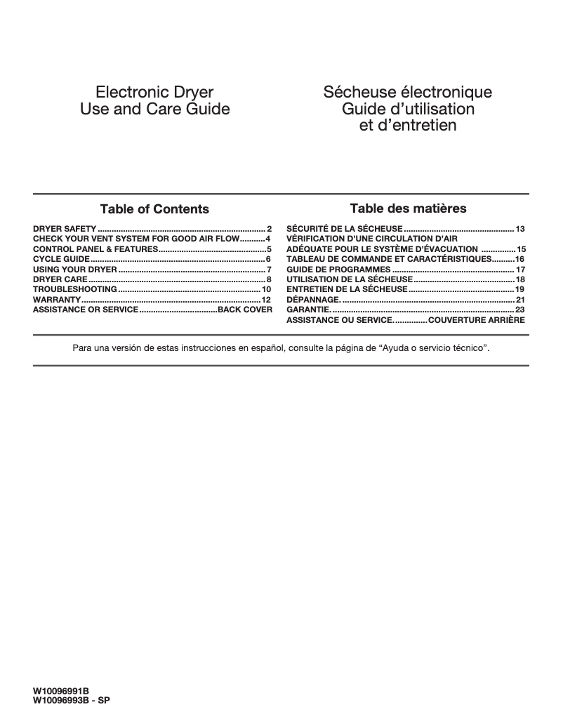 Page 1 de la notice Manuel d'utilisation et d'entretien Amana NGD4655EW