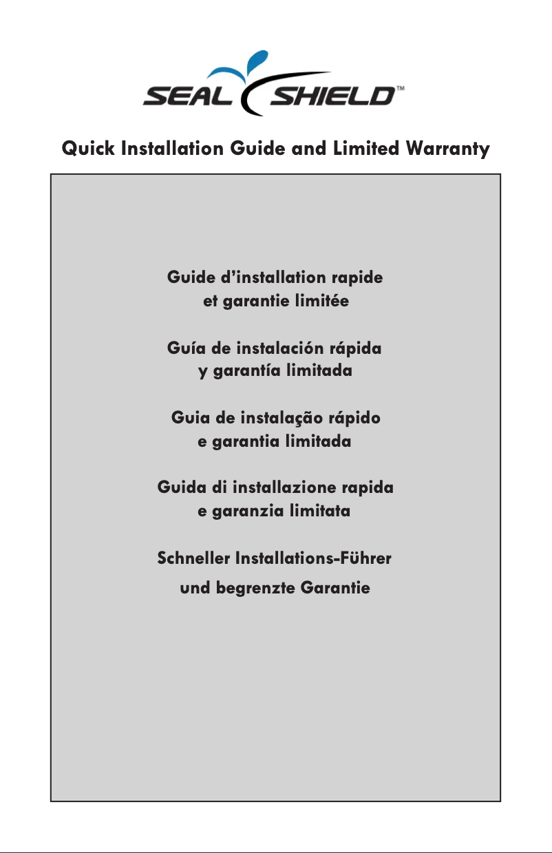 Page 1 de la notice Manuel utilisateur Seal Shield SW87P2