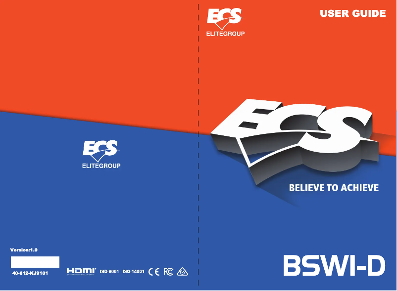 Page 1 de la notice Manuel utilisateur ECS BSWI-D-J3160