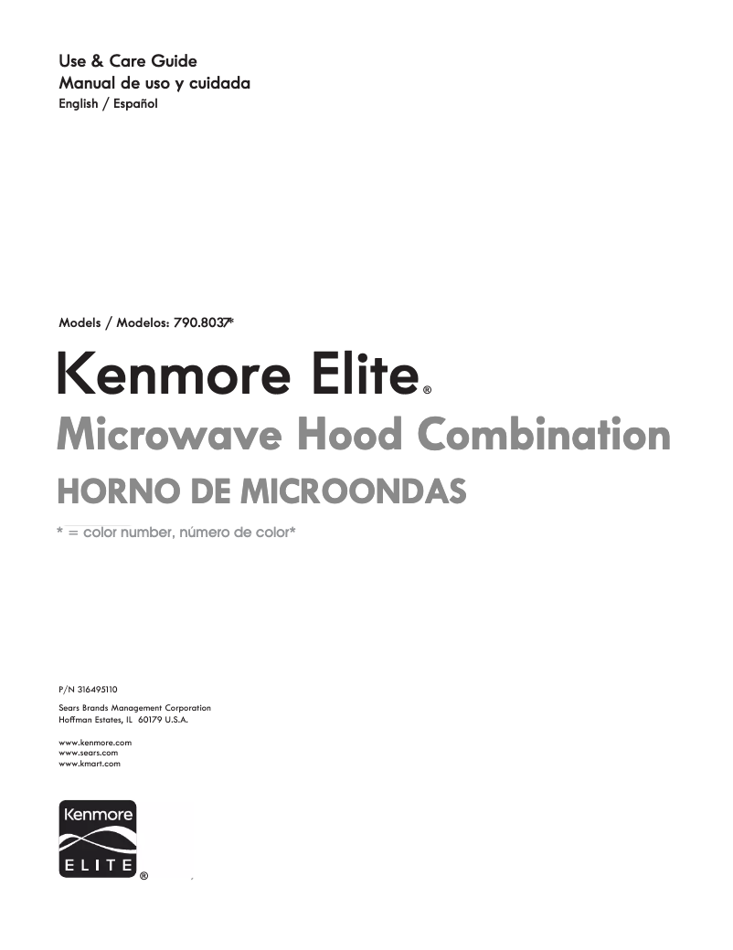 Page 1 de la notice Manuel utilisateur Kenmore 790.80372