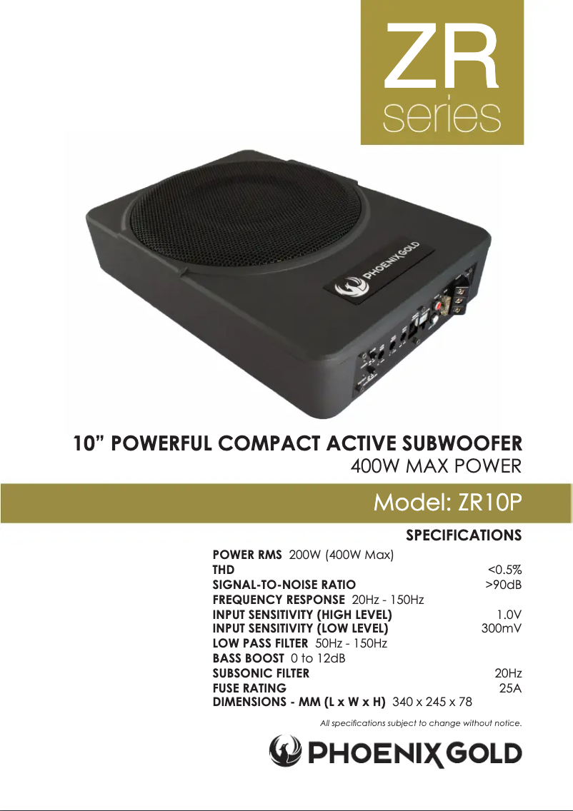 Image de la première page du manuel de l'appareil ZR10P