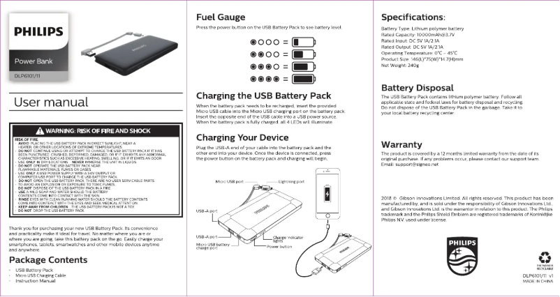 Page n°1 - Manuel utilisateur Philips DLP6101R