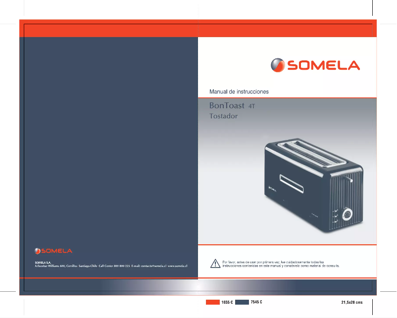 Page 1 de la notice Manuel utilisateur Somela BonToast 4T
