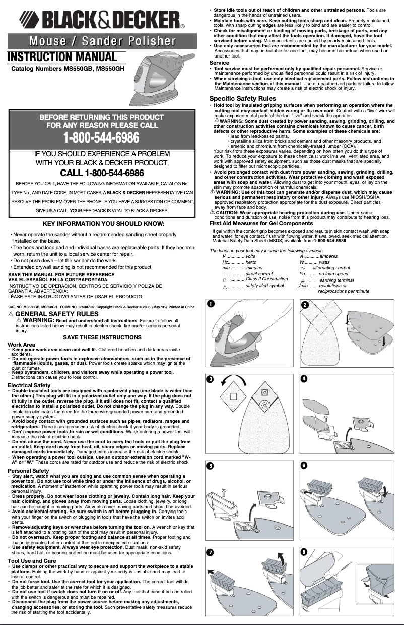 Page n°1 - Manuel utilisateur Black & Decker MS550GH