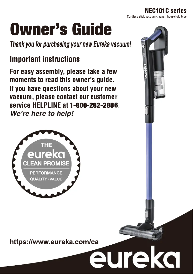 Image de la première page du manuel de l'appareil RapidClean NEC101CBL