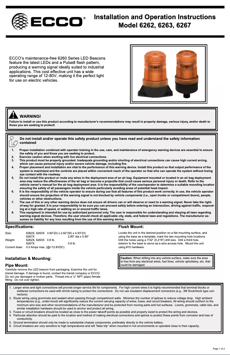 Página 1 del manual Manual de usuario ECCO X6262