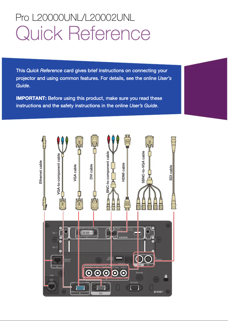 Imagen de la primera página del manual del dispositivo Pro L20000UNL