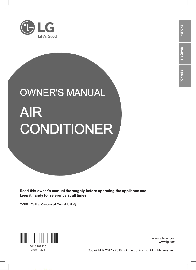 Page n°1 - Manuel utilisateur LG ARNU243B4G4