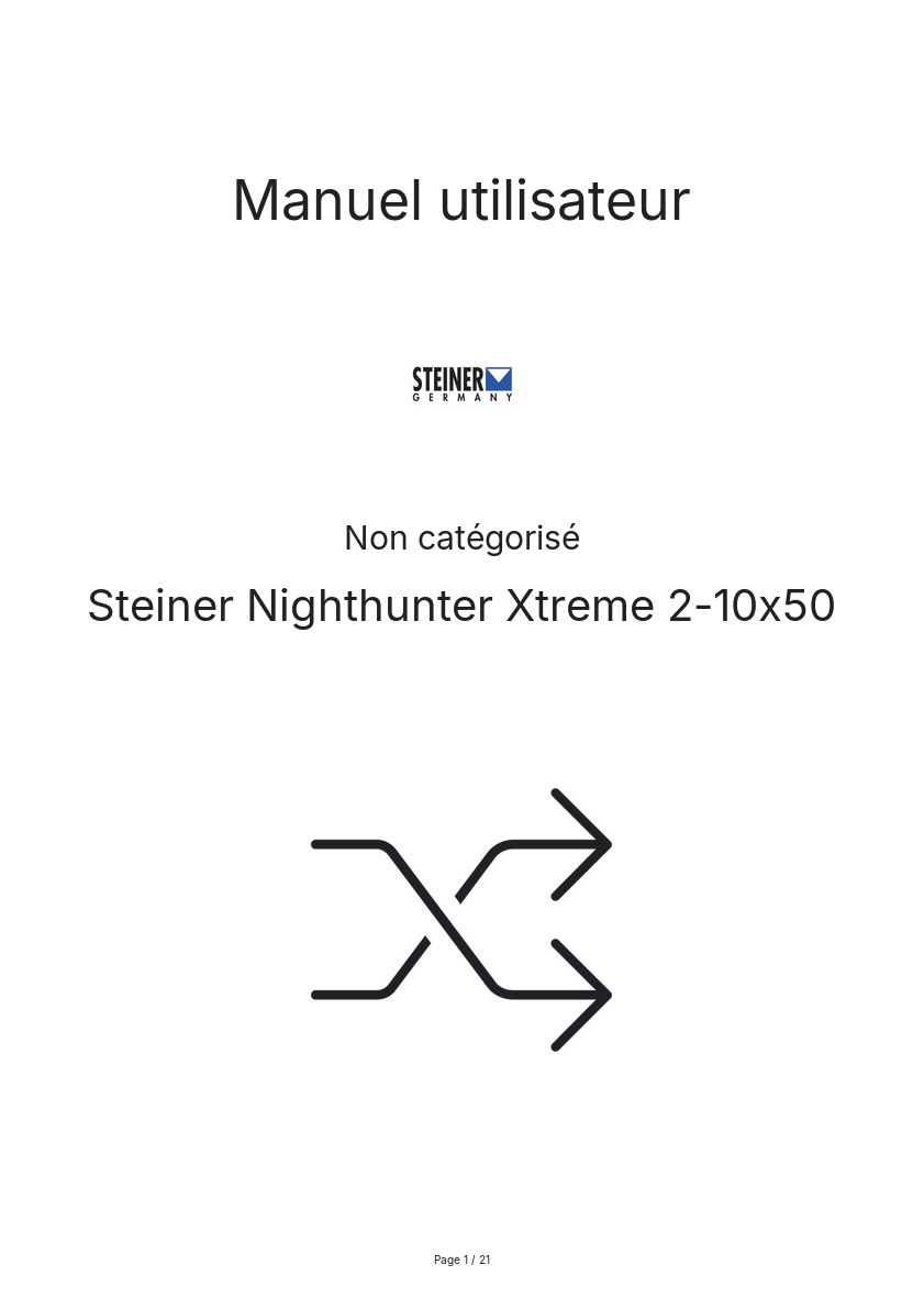 Image de la première page du manuel de l'appareil Nighthunter Xtreme 2-10x50