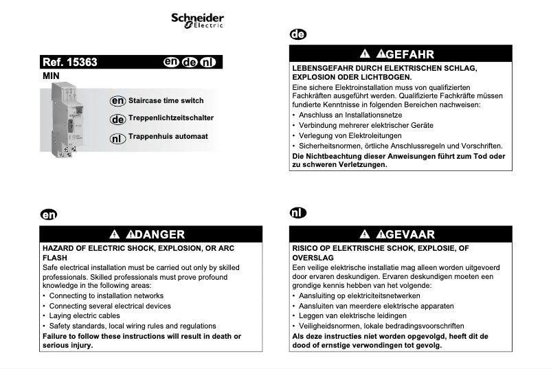 Page n°1 - Manuel utilisateur Schneider 15363