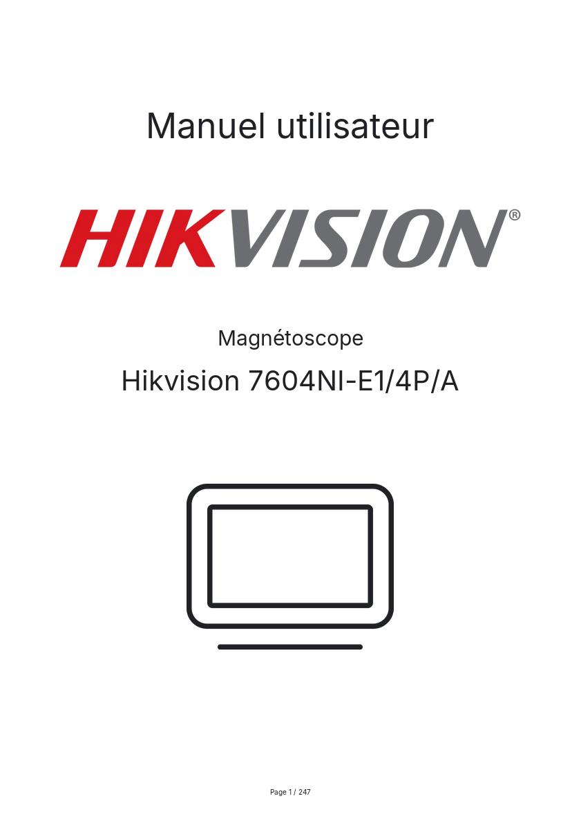 Image de la première page du manuel de l'appareil 7604NI-E1/4P/A