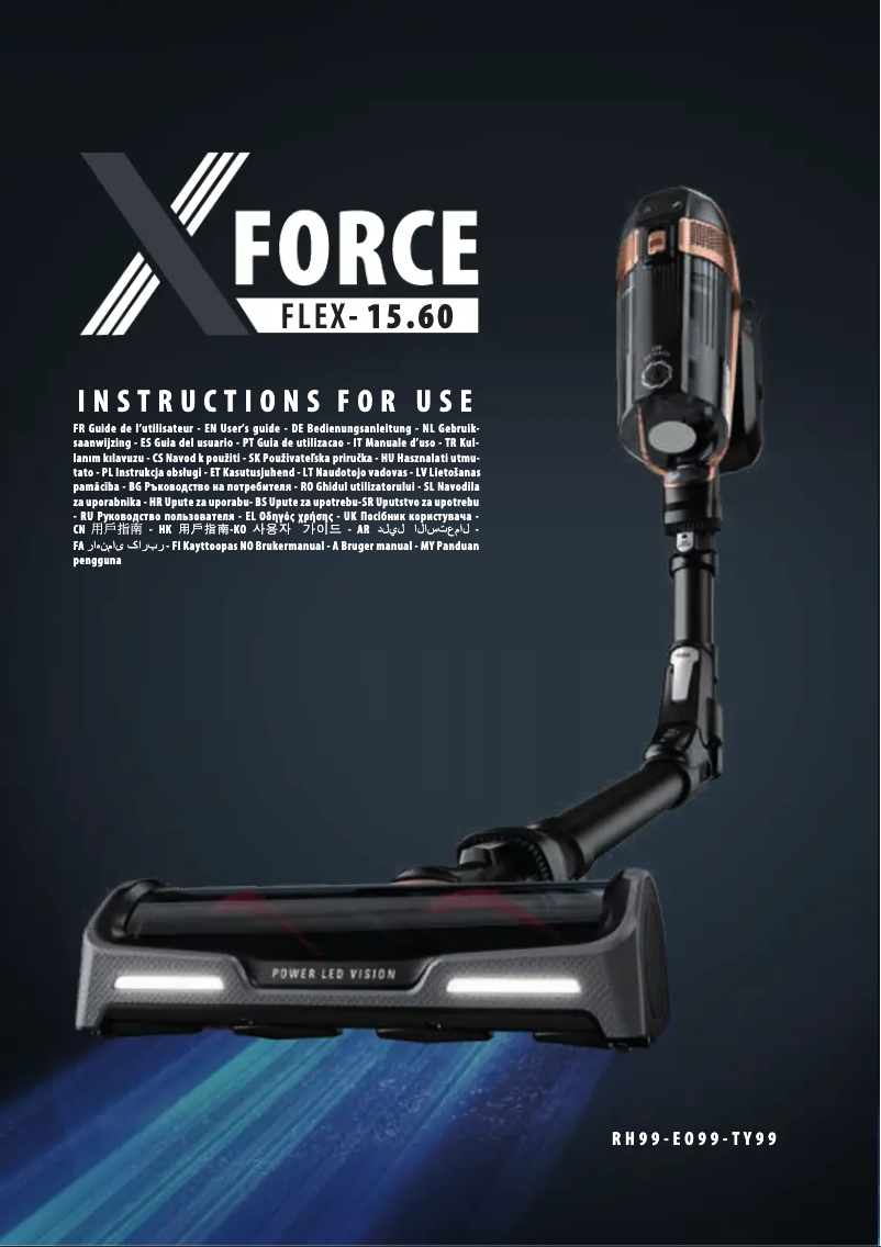 Image de la première page du manuel de l'appareil X-Force Flex 15.60