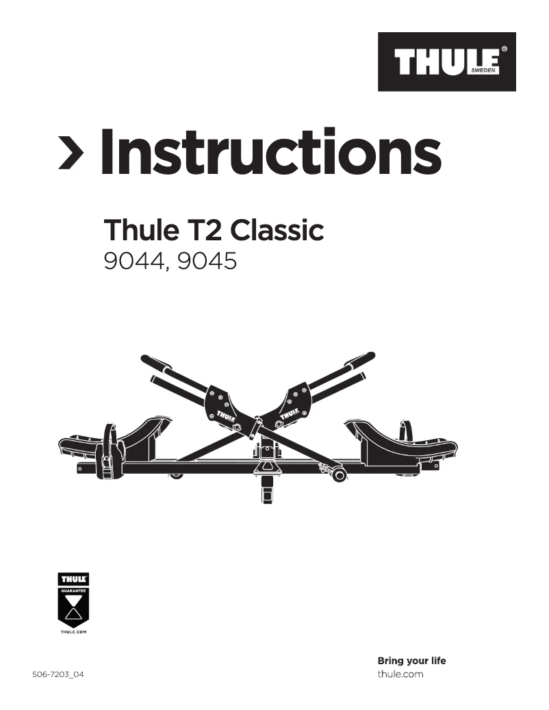 Page 1 de la notice Manuel utilisateur Thule T2 Classic