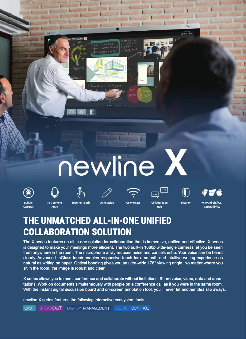 Page n°1 - Fiche technique Newline TruTouch X Series