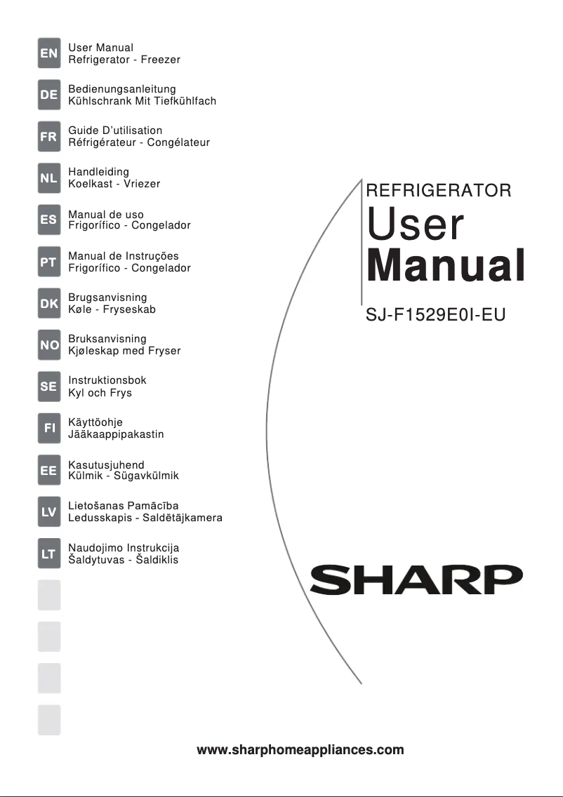 Page 1 de la notice Manuel utilisateur Sharp SJ-F1529E0I-EU