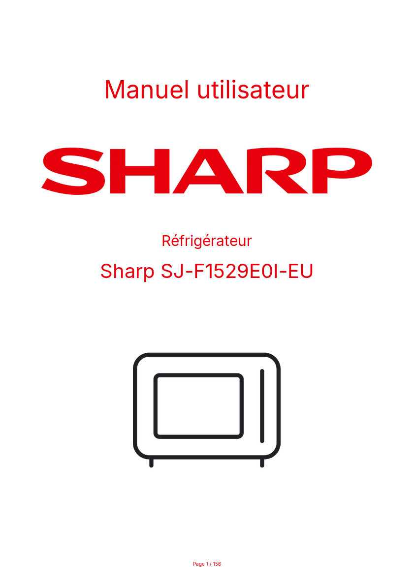 Page n°1 - Manuel utilisateur Sharp SJ-F1529E0I-EU