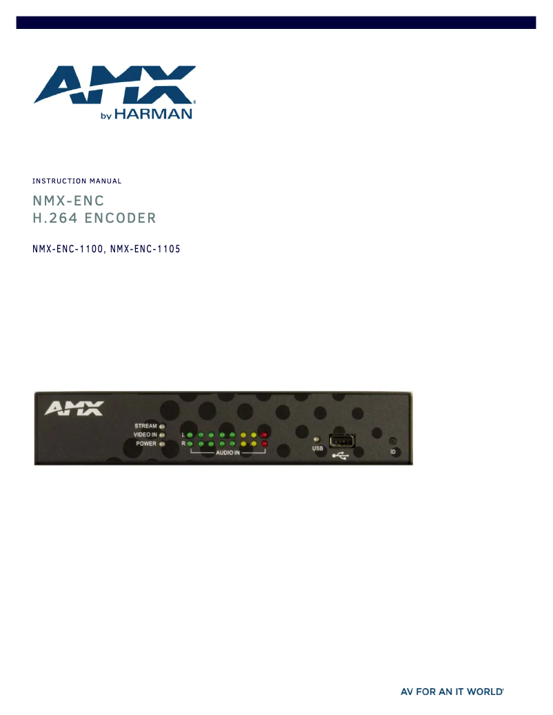 Page n°1 - Manuel utilisateur AMX NMX-ENC-1100