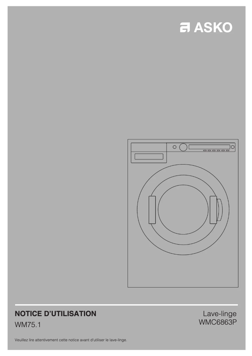 Page n°1 - Manuel utilisateur Asko WMC6863P