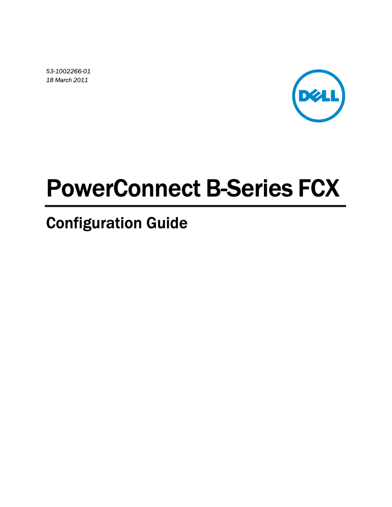 Page n°1 - Manuel utilisateur Dell PowerConnect B-FCXs