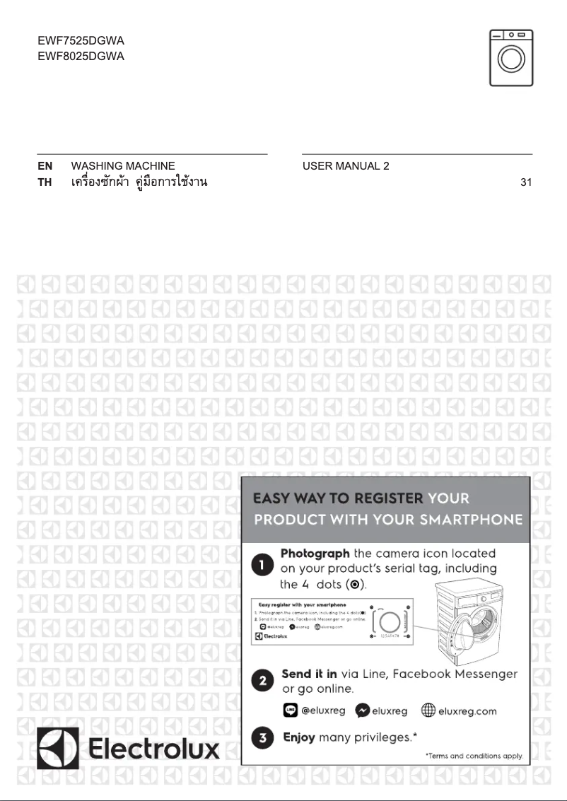 Page 1 de la notice Manuel utilisateur Electrolux EWF8025DGWA