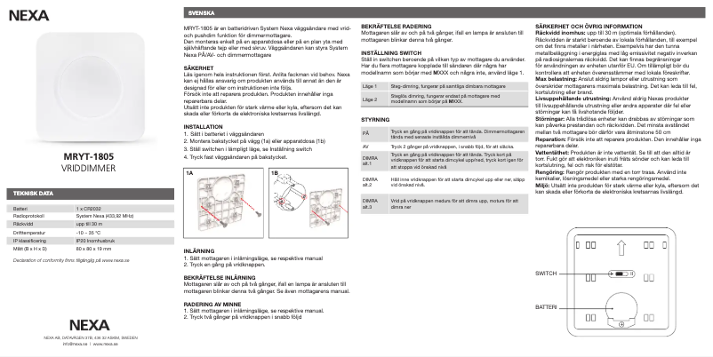 Image de la première page du manuel de l'appareil MRYT-1805