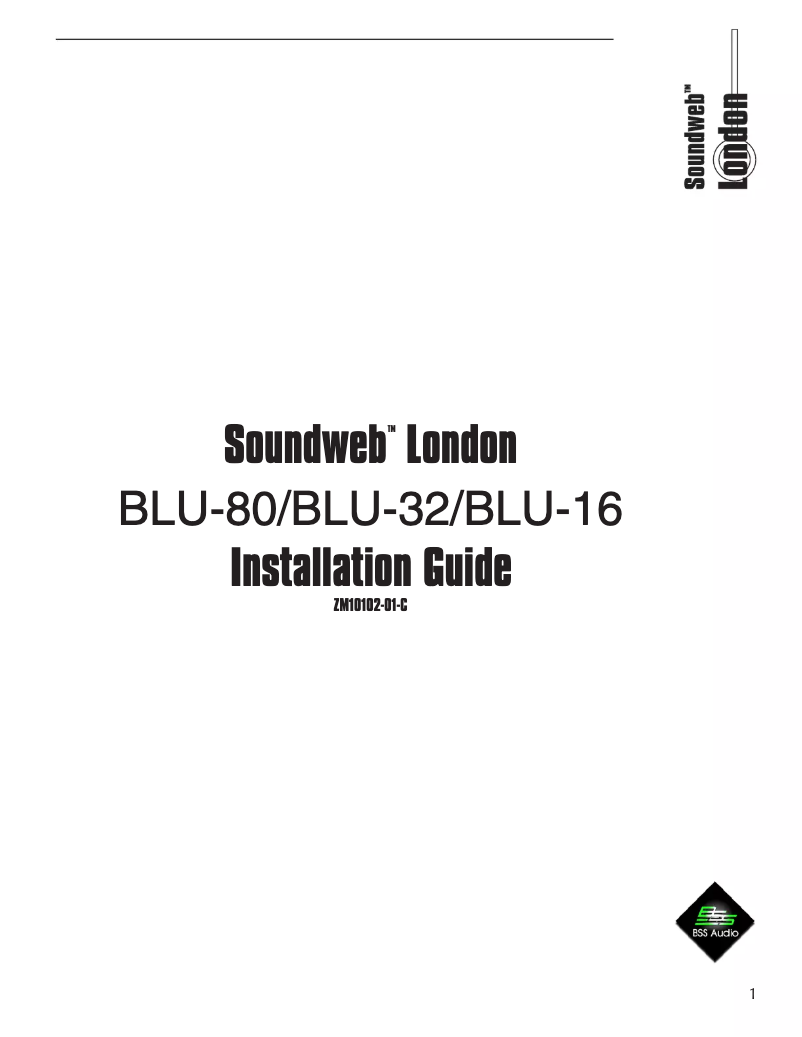 Page n°1 - Manuel utilisateur BSS Audio Soundweb London BLU-80
