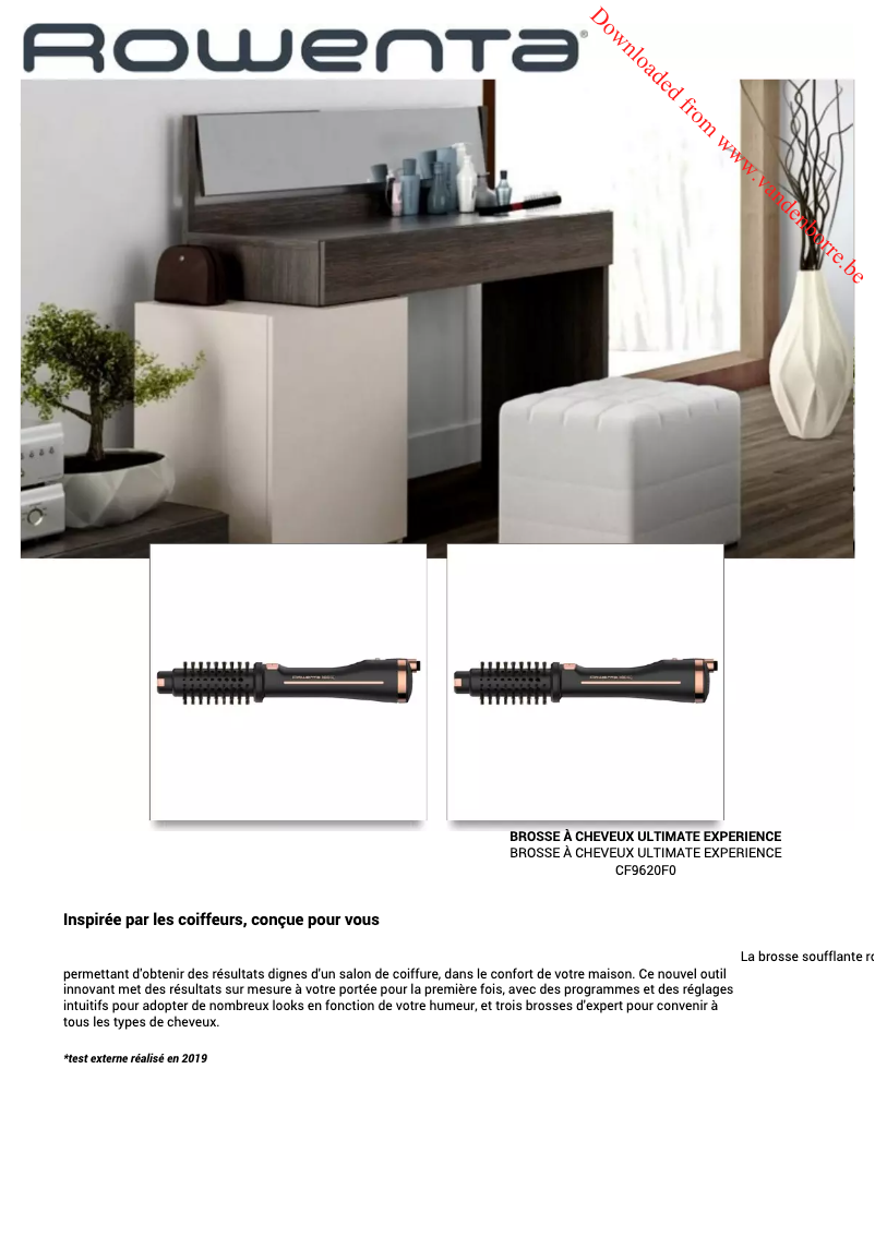 Imagen de la primera página del manual del dispositivo Ultimate Experience CF9620F0