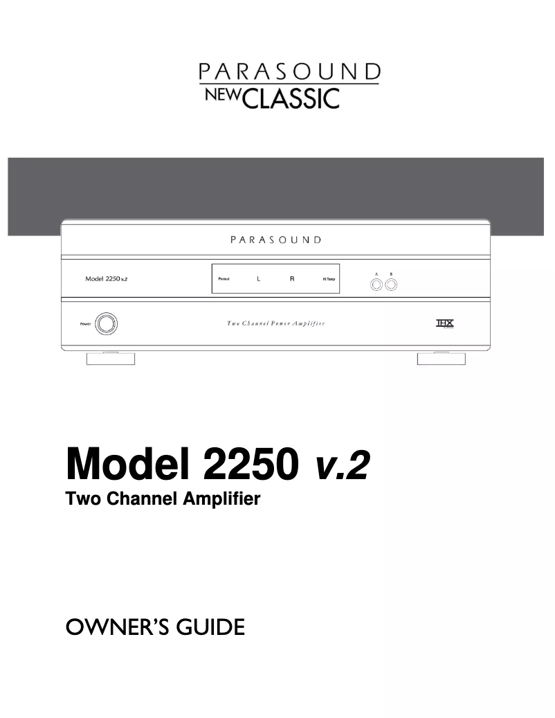 Image de la première page du manuel de l'appareil NewClassic 2250 v.2