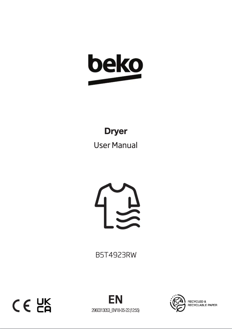 Page 1 de la notice Mode d'emploi Beko B5T4923RW