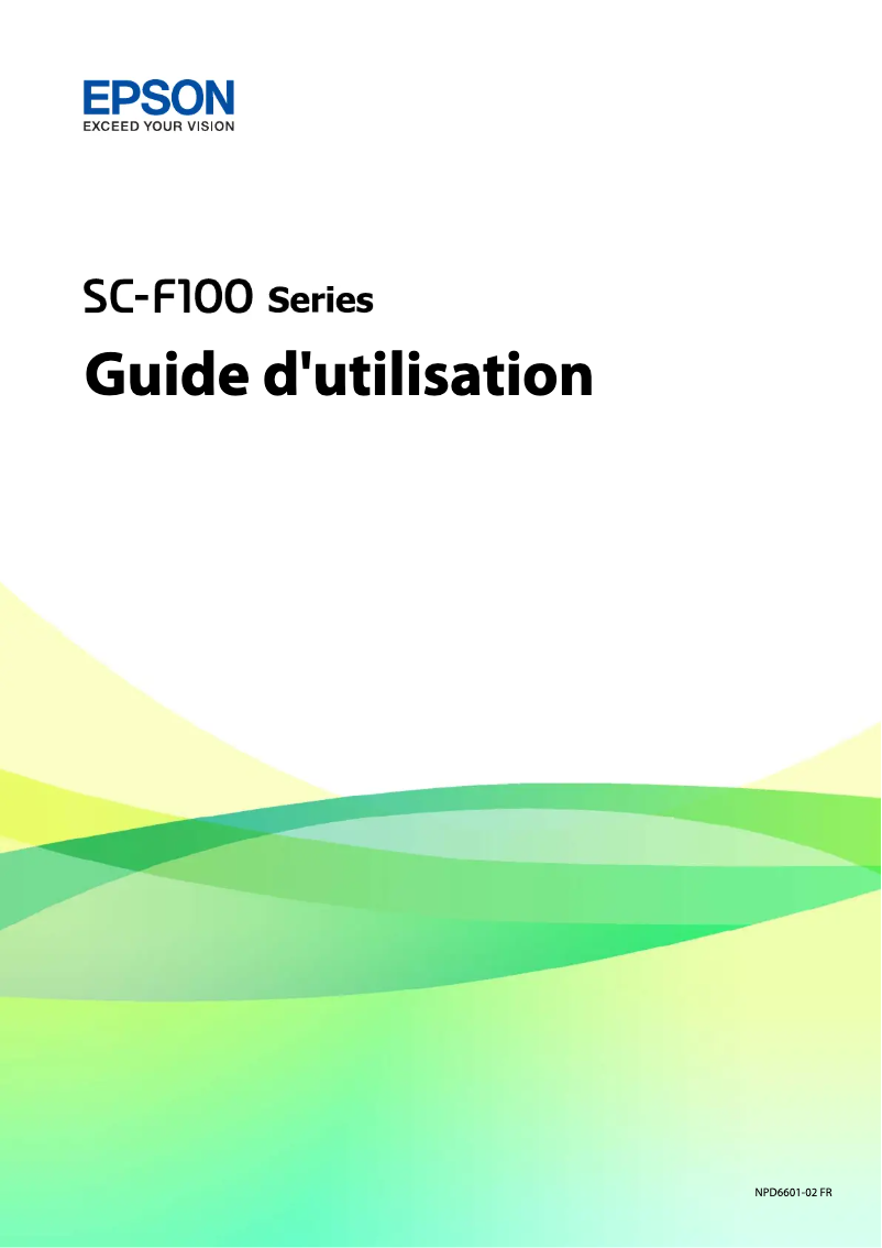 Image de la première page du manuel de l'appareil SureColor SC-F100