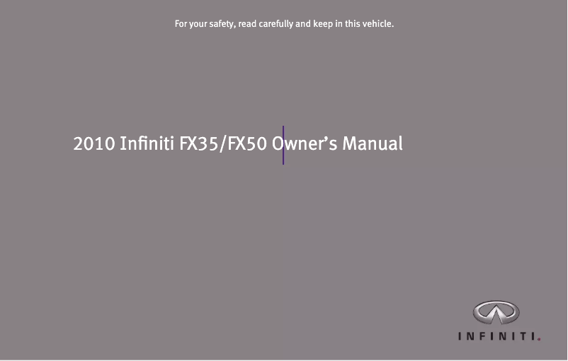 Página 1 del manual Manual de usuario Infiniti FX50 (2010)