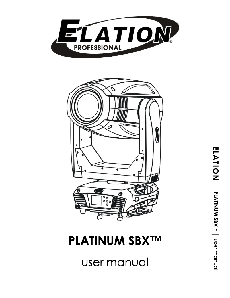Page 1 de la notice Manuel utilisateur Elation Platinum SBX