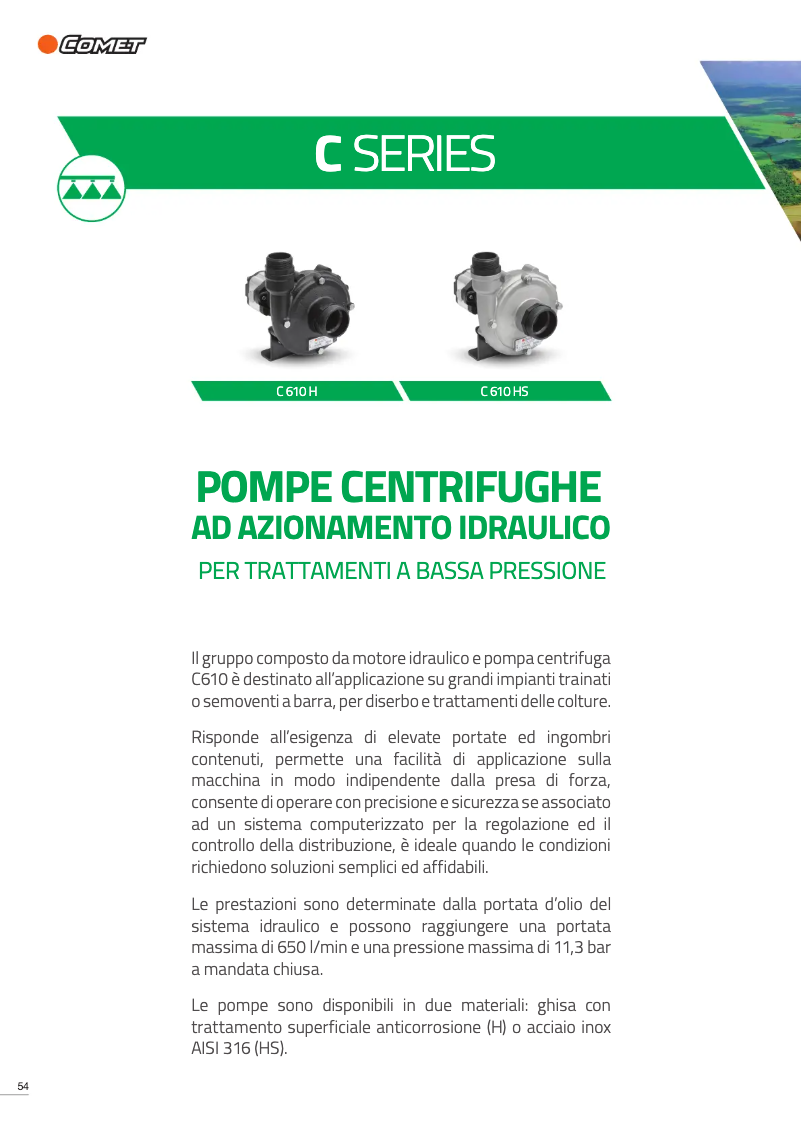 Page 1 de la notice Fiche technique Comet C 610 HS