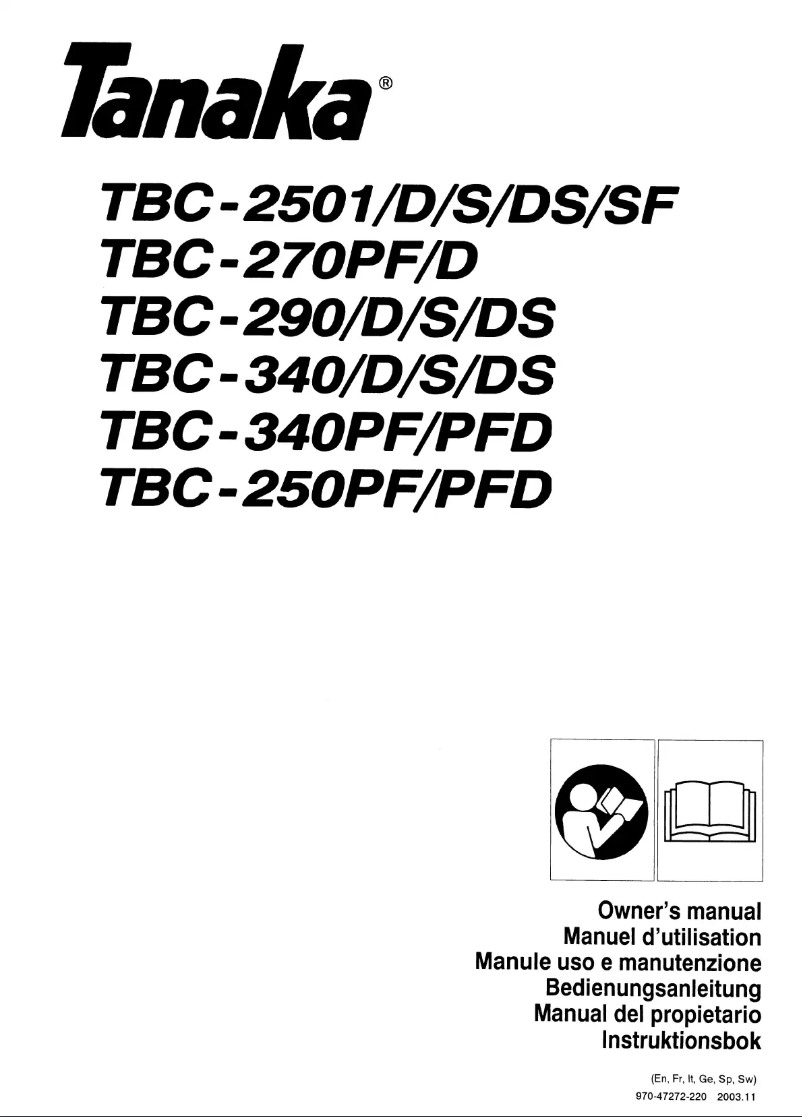 Page n°1 - Manuel utilisateur Tanaka TBC-340PF