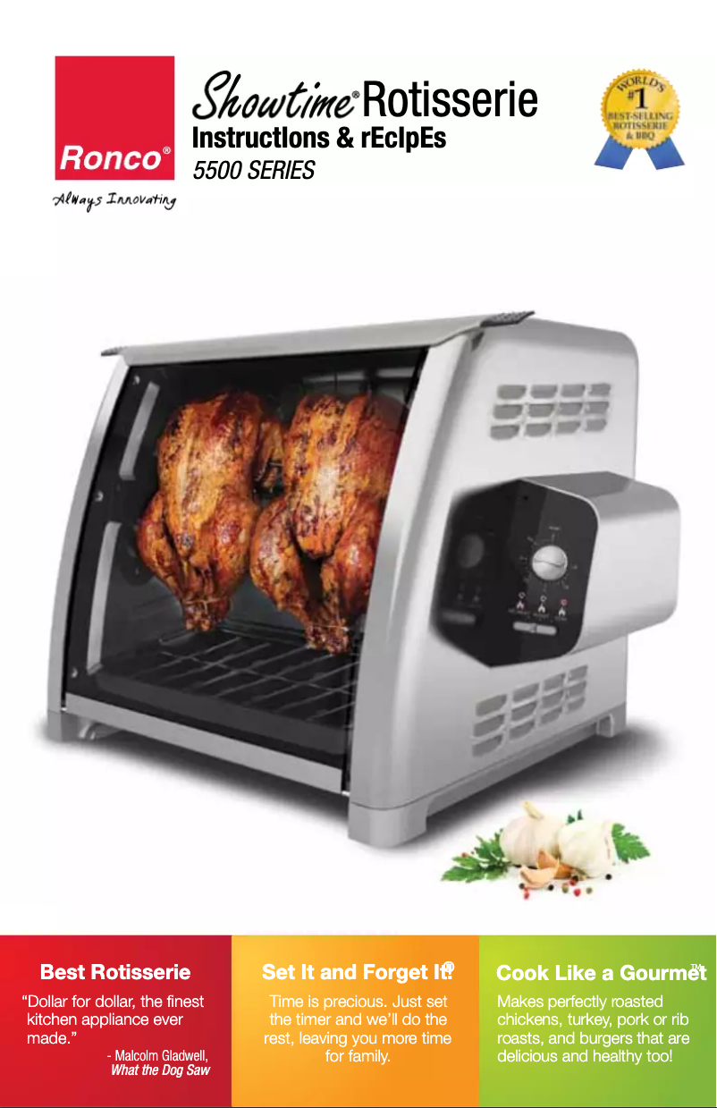 Page n°1 - Manuel utilisateur Ronco Showtime Rotisserie 5500 Series