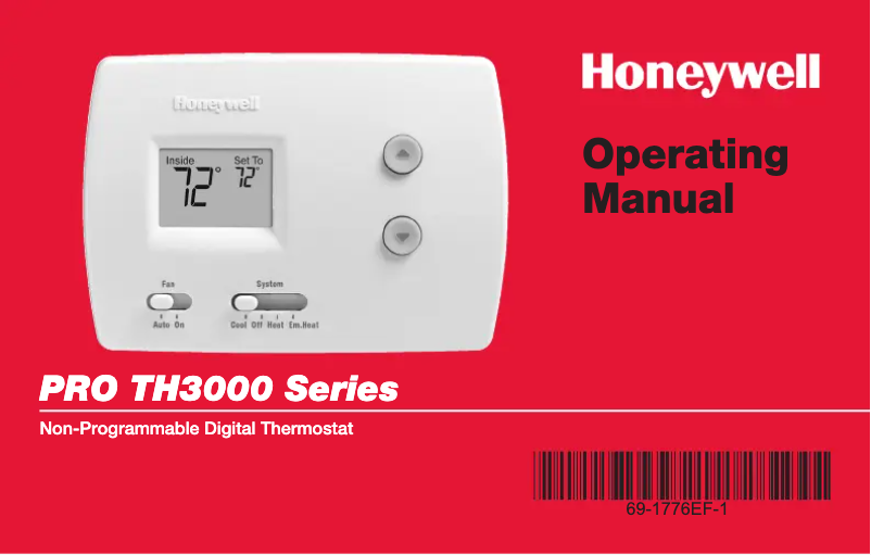 Page 1 de la notice Manuel utilisateur Honeywell TH3000