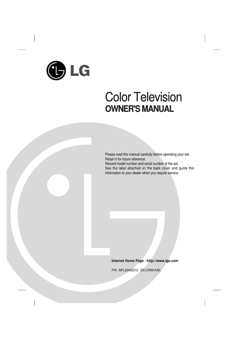 Page 1 de la notice Manuel utilisateur LG 21FU6R