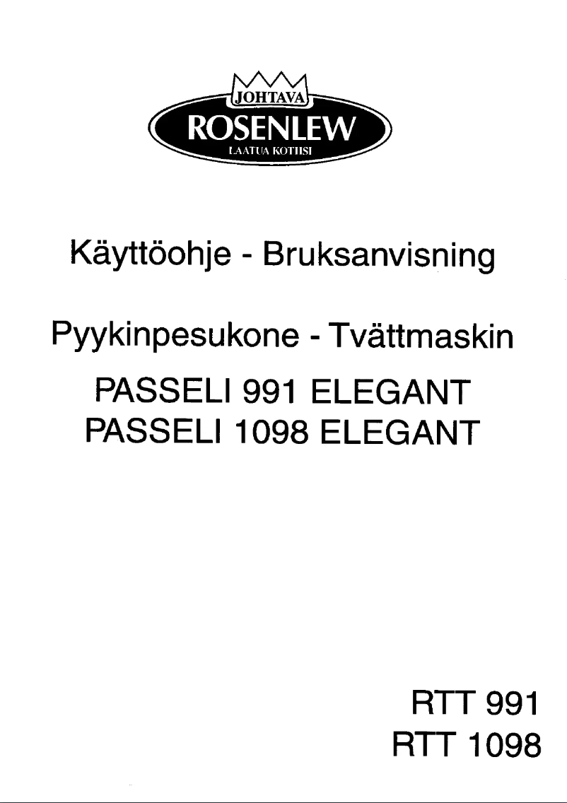 Page n°1 - Manuel utilisateur Rosenlew RTT991
