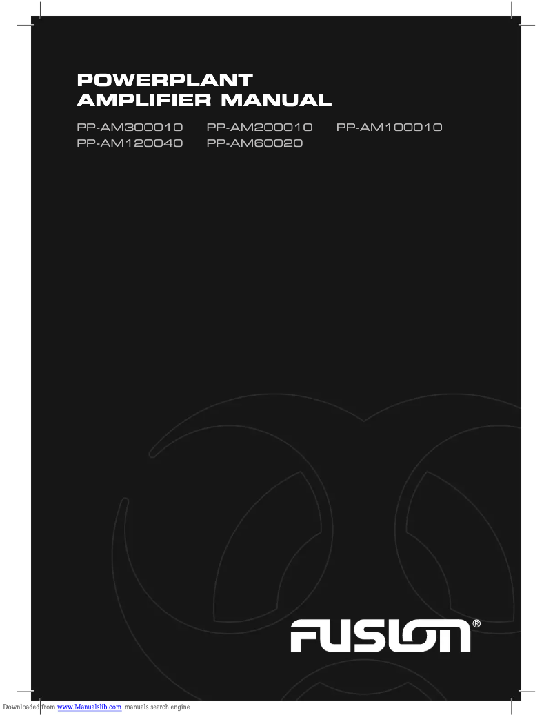 Page 1 de la notice Manuel utilisateur Fusion PP-AM60020