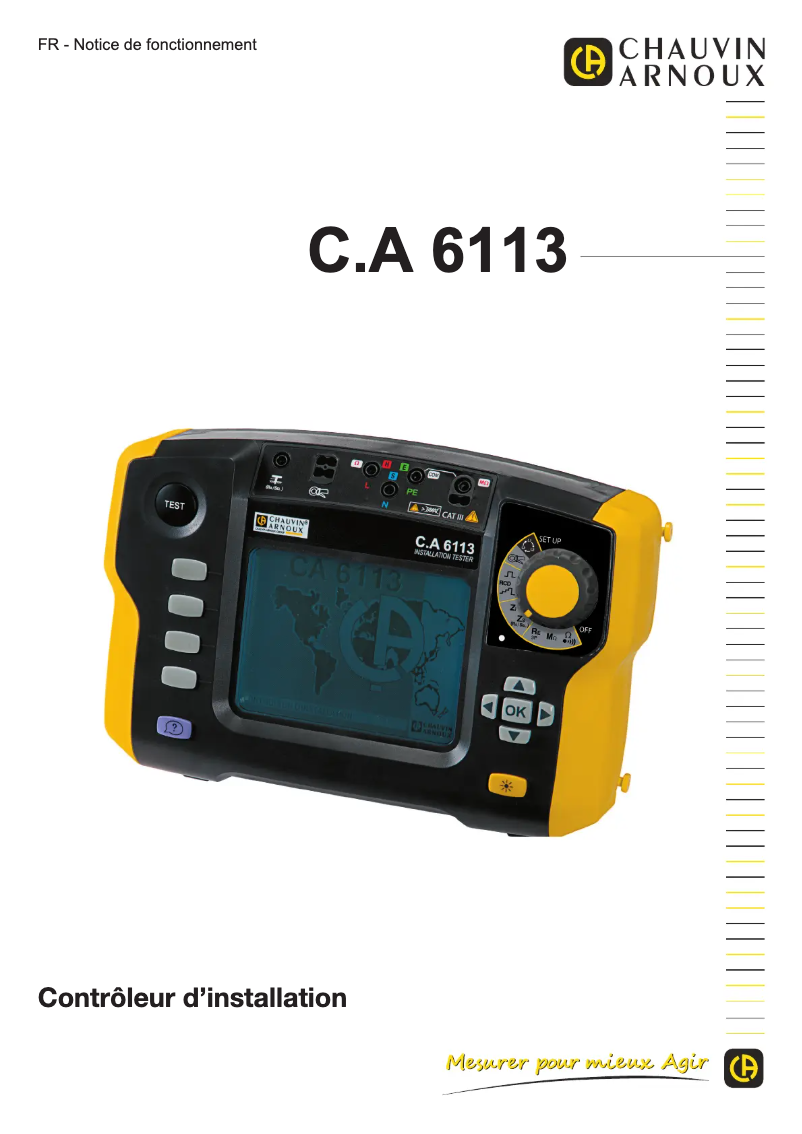 Page 1 de la notice Manuel utilisateur Chauvin Arnoux C.A 6113