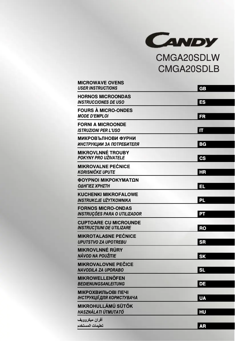 Page 1 de la notice Manuel utilisateur Candy CMGA20SDLW