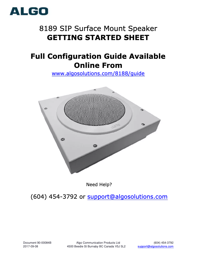 Image de la première page du manuel de l'appareil 8189