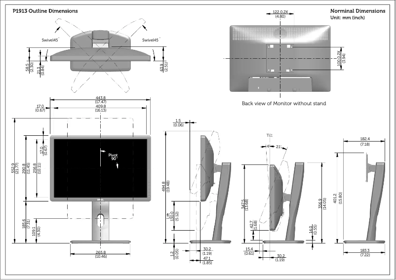 Page 1 de la notice Guide d'installation Dell Professional P2213