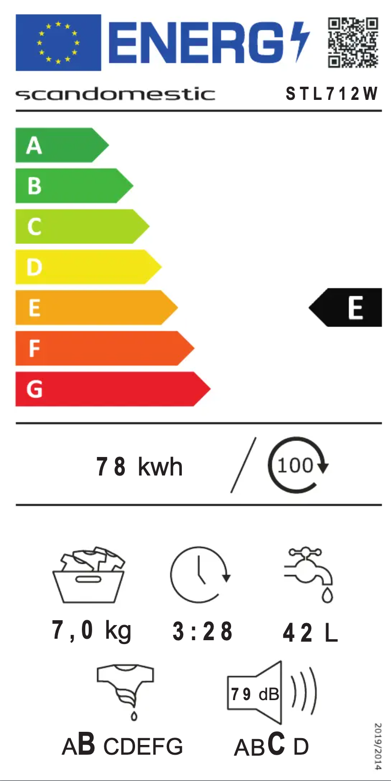 Page n°1 - Label énergétique Scandomestic STL 712 W